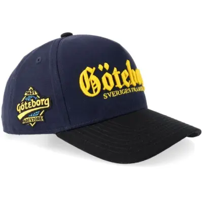 Hatstore - Blå adjustable Keps - Göteborg Yellow/Blue 3d Script Navy/Black Canvas A-frame Adjustable @ Hatstore