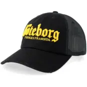 Hatstore - Svart trucker Keps - Göteborg Yellow/Blue 3d Script Distressed Black Washed Dad Cap Trucker @ Hatstore