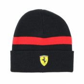 Formula One - Motor Svart cuff Beanie - Knitted Black/White Cuff - Ferrari @ Hatstore