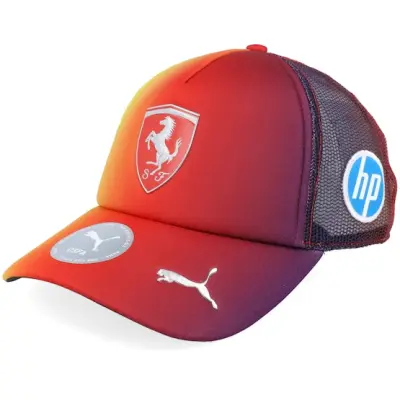 Formula One - Motor Röd trucker Keps - Ferrari F1 25 Special Edition British GP Hamilton Red/Yellow Gradient A-Frame Foam Trucker @ Hatstore