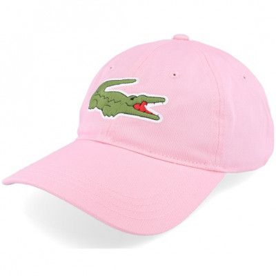 Lacoste - Rosa unconstructed Keps - Large Logo Lotus Dad Cap @ Hatstore
