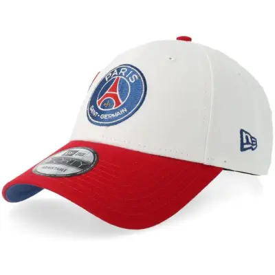 New Era - Football Vit adjustable Keps - Paris Saint-Germain 86 9FORTY White/Scarlet Adjustable @ Hatstore