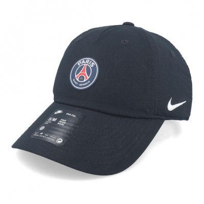 Nike - Football Svart unconstructed Keps - Paris Saint-Germain Dri-fit Club Black Dad Cap @ Hatstore