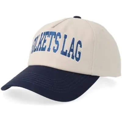 Iconic - Beige adjustable Keps - Folkets Lag Tre Kronor Beige/Navy Canvas Low Profile A-Frame Adjustable @ Hatstore