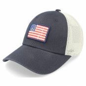 American Needle - Blå trucker Keps - USA Peace Ballpark Mesh Ivory/Navy Trucker @ Hatstore