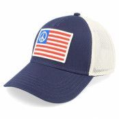 American Needle - Blå trucker Keps - USA Peace Twill Valin Ptch Ivory Navy Trucker @ Hatstore