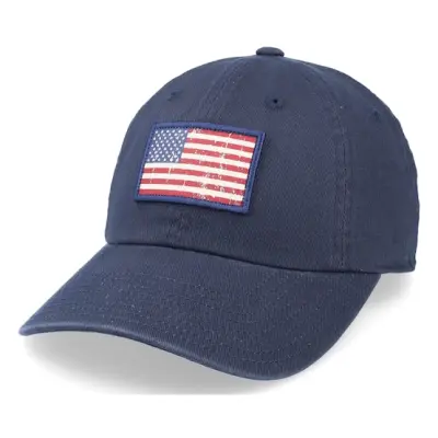 American Needle - Blå unconstructed Keps - USA Badger Slouch Navy Dad Cap @ Hatstore