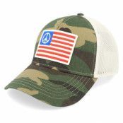 American Needle - Camo trucker Keps - Usa Peace Twill Valin Ptch Ivory/Camo Trucker @ Hatstore