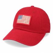 American Needle - Röd unconstructed Keps - Usa Badger Slouch Red Dad Cap @ Hatstore