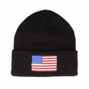 American Needle - Svart cuff Beanie - USA Knit Black Cuff @ Hatstore