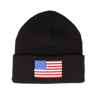 American Needle - Svart cuff Beanie - USA Knit Black Cuff @ Hatstore