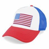 American Needle - Vit trucker Keps - USA Riptide Valin Red/White/Blue Trucker @ Hatstore