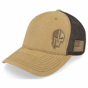 Army Head - Beige trucker Keps - Army Skull USA 112 Limited Split Burbon/Coffe Trucker @ Hatstore