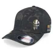 Army Head - Camo flexfit Keps - Army Skull Usa Gold Patch Multicam Black Camo Stretch Fit @ Hatstore