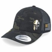 Army Head - Camo trucker Keps - Army Skull Usa Gold Patch Multicam Black Camo Trucker @ Hatstore