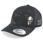 Army Head - Camo trucker Keps - Army Skull Usa Gold Patch Multicam Black Camo Trucker @ Hatstore