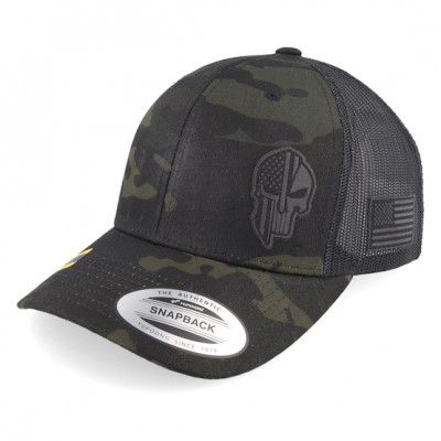 Army Head - Camo trucker Keps - Army Skull Usa Multicam Black Trucker @ Hatstore