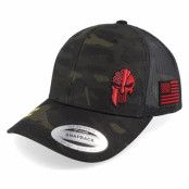 Army Head - Camo trucker Keps - Army Skull Usa Multicam Red Trucker @ Hatstore