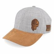 Army Head - Grå adjustable Keps - Army Skull Usa Heather Grey/Suede Adjustable @ Hatstore