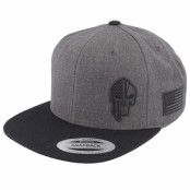 Army Head - Grå snapback Keps - Army Skull Usa Charcoal/Black Snapback @ Hatstore