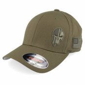 Army Head - Grön flexfit Keps - Army Skull Usa Olive Flexfit @ Hatstore