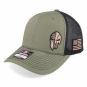 Army Head - Grön trucker Keps - Army Skull Usa Loden/Black Trucker @ Hatstore