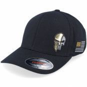 Army Head - Svart flexfit Keps - Army Skull Usa Gold Patch Black Flexfit @ Hatstore