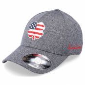 Black Clover - Grå flexfit Keps - Usa Flag Heather Stretch Fit Grey Flexfit @ Hatstore