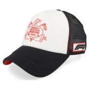 Formula One - Motor Vit trucker Keps - F1 Logo 24 Race Special Austin USA White/Black A-Frame Trucker @ Hatstore