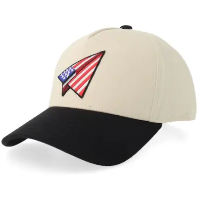 Iconic - Beige adjustable Keps - Usa Plane Stone/Black A-frame Adjustable @ Hatstore