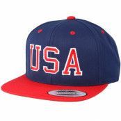 Iconic - Blå snapback Keps - USA Navy/Red Snapback @ Hatstore