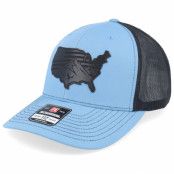 Iconic - Blå trucker Keps - Usa Map Flag Black Columbia Blue/Black Trucker @ Hatstore