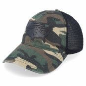 Iconic - Camo trucker Keps - 111p Usa Map Flag Black Patch Camo/Black Trucker @ Hatstore