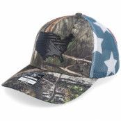 Iconic - Camo trucker Keps - Usa Map Flag Black Patch Mossy Oak/Stars&Stripes @ Hatstore