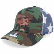 Iconic - Camo trucker Keps - Usa Map Flag Brown Patch Camo/Stars&Stripes Trucker @ Hatstore