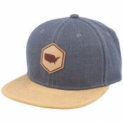 Iconic - Grå snapback Keps - Usa Map Patch Dark Heather Grey/Suede Snapback @ Hatstore