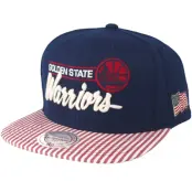 Mitchell&Ness - NBA Blå snapback Keps - Golden State Warriors USA Navy Snapback @ Hatstore
