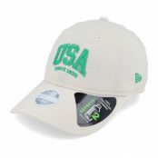 New Era - Beige unconstructed Keps - Womens Repreve USA 9TWENTY Stone/Green Dad Cap @ Hatstore