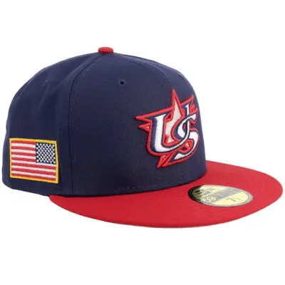 New Era - MLB Blå fitted Keps - USA World Baseball Classic 26 59FIFTY Navy/Red Fitted @ Hatstore