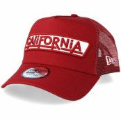 New Era - Röd trucker Keps - USA Patch California Red Trucker @ Hatstore