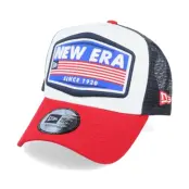New Era - Vit trucker Keps - Ne Usa Patch Trucker White/Red/Black Trucker @ Hatstore