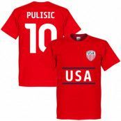 USA T-shirt Pulisic 10 Röd L