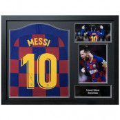 Barcelona Messi 2019-20 Signerad Tröja Inramad