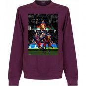 Barcelona Tröja The Holy Trinity Sweatshirt Lionel Messi Rödbrun L