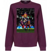 Barcelona Tröja The Holy Trinity Sweatshirt Lionel Messi Rödbrun S