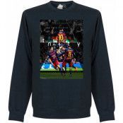 Barcelona Tröja The Holy Trinity Sweatshirt Luis Suarez Mörkblå L