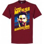 Barcelona T-shirt Messi Portrait Barn Lionel Messi Röd XXL