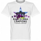 Barcelona T-shirt Winners 2015 5 Star European Winners Barn Vit 10 år