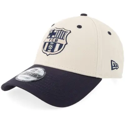New Era - Football Beige adjustable Keps - Barcelona Contrast 9FORTY Stone/Navy Adjustable @ Hatstore