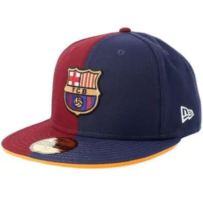 New Era - Football Multi fitted Keps - Barcelona Np Poly 59FIFTY Cardinal/Navy Fitted @ Hatstore
